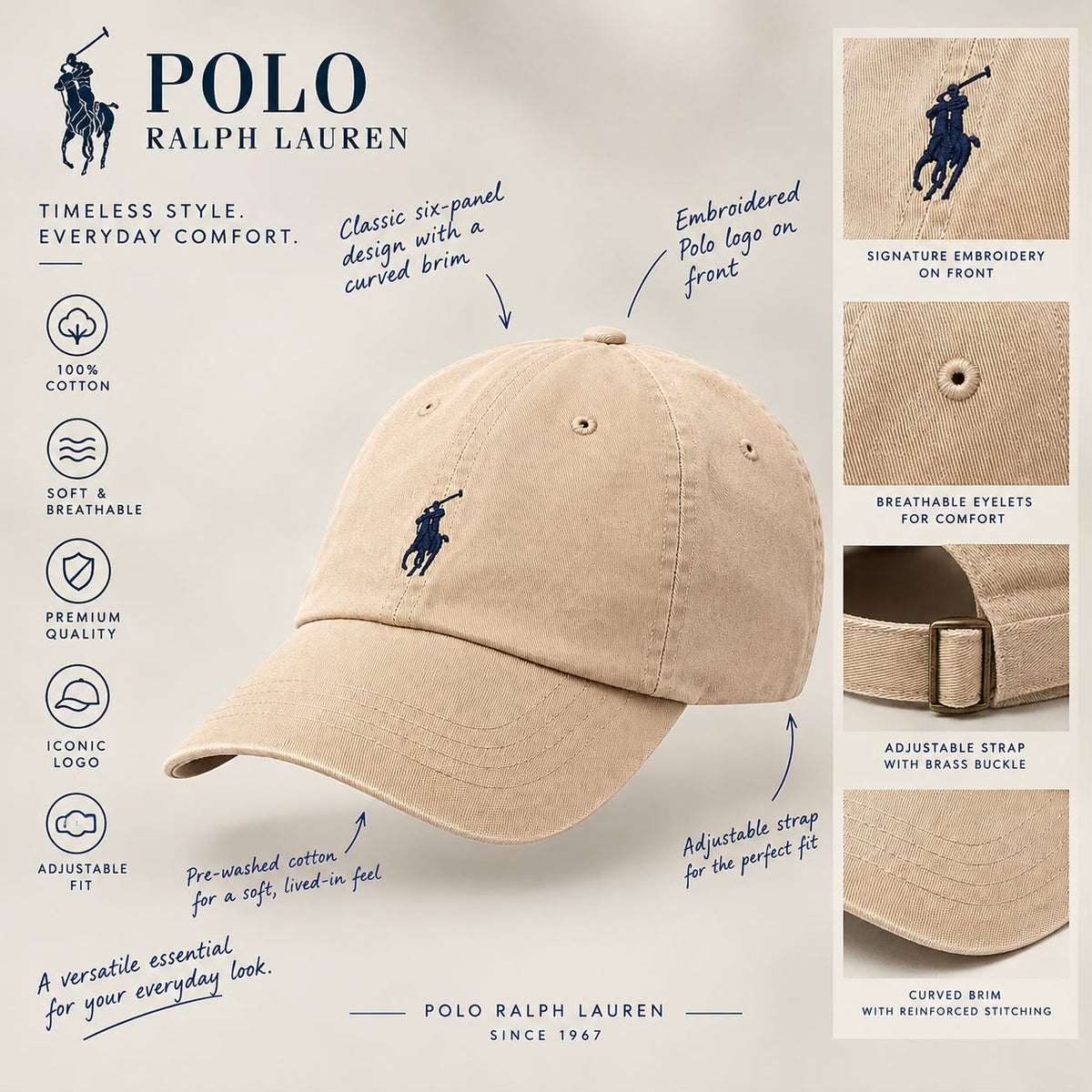 Polo Ralph Lauren Chino Ball Cap – features